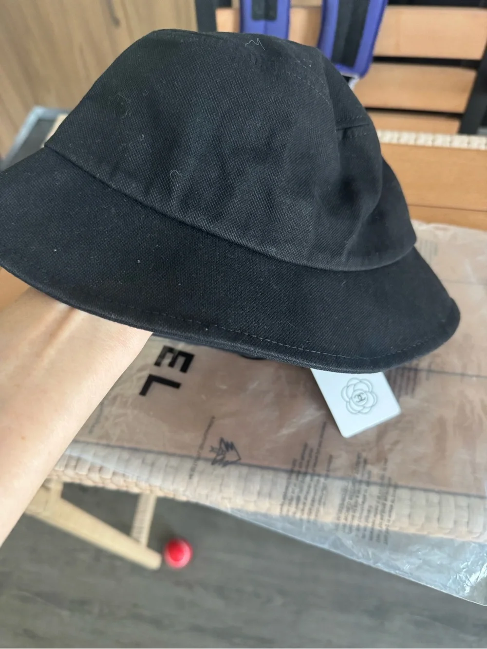 Black Bucket Hat with White CC Logo